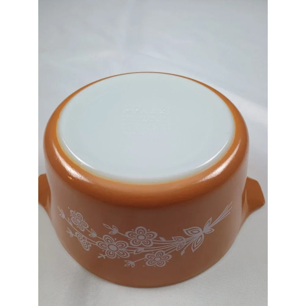 Vintage Pyrex Butterfly Gold Casserole Set 473-B 474-B With Lids No DWD Shiny